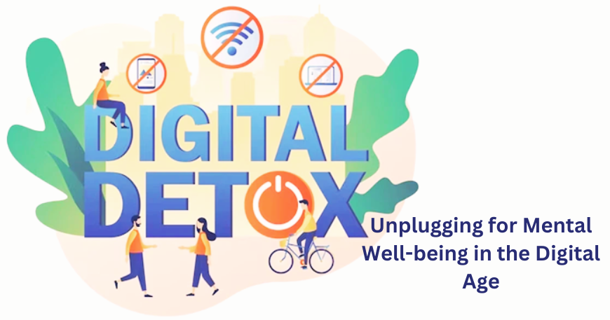 mage depicting a person taking a break from digital devices, symbolizing a digital detox and promoting mental well-being in the digital age.
